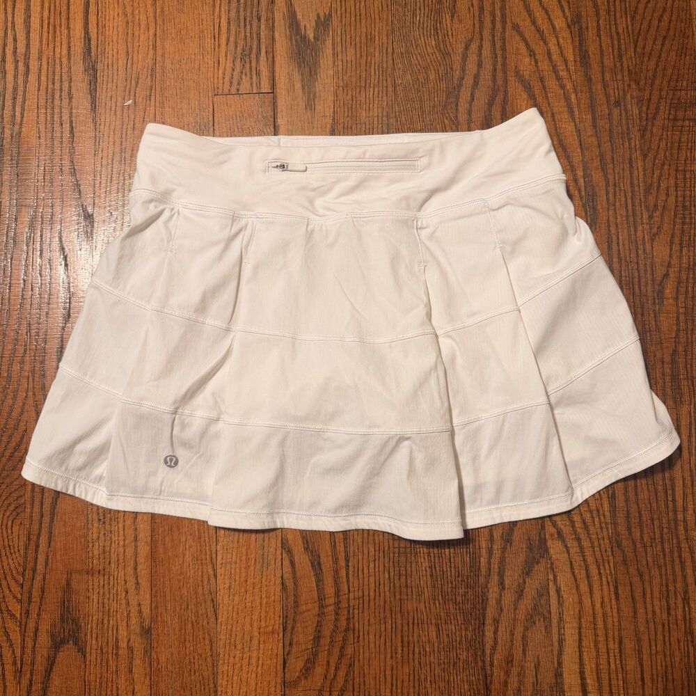 Lululemon Pace Rival Skirt Skort Sz 6 White Pickleball Golf Preppy